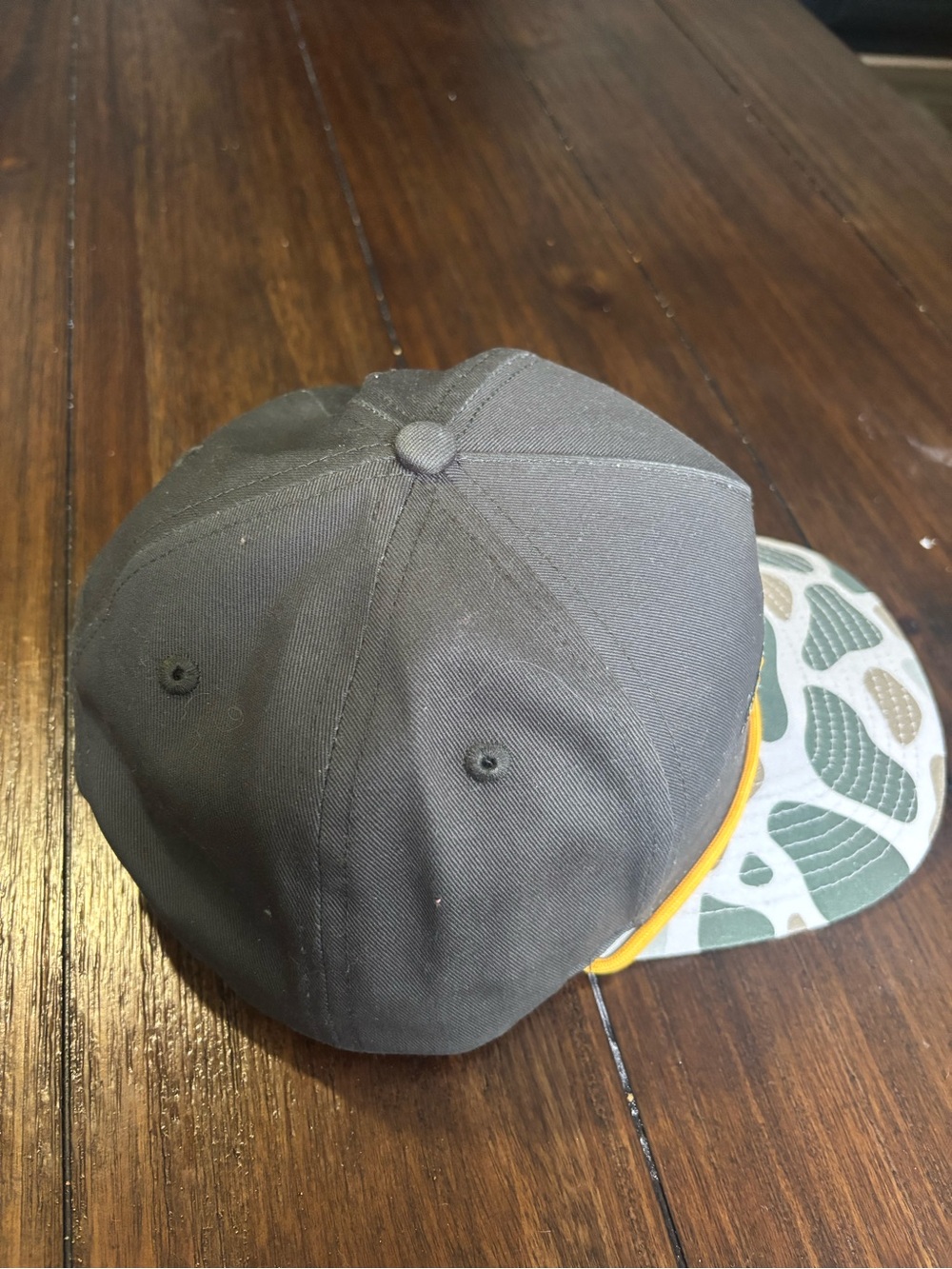 Gray & Green Fish Patch Trucker Hat with Yellow Trim - Picture 4 of 5